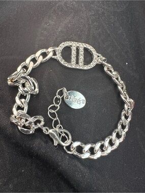 Silver Crystal Accent Chain Bracelet claires